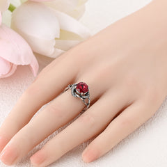 Thorns & Roses Sterling Silver Zircon Ring