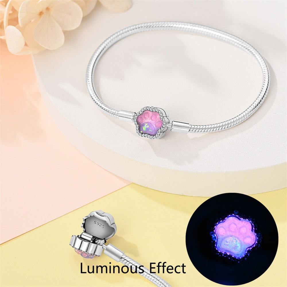 Paw Charm Snake Chain Bracelet