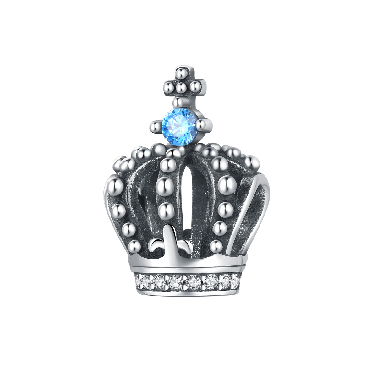 Timeless Crown Blue Sapphire & Sterling Silver Beaded Pendant Necklace