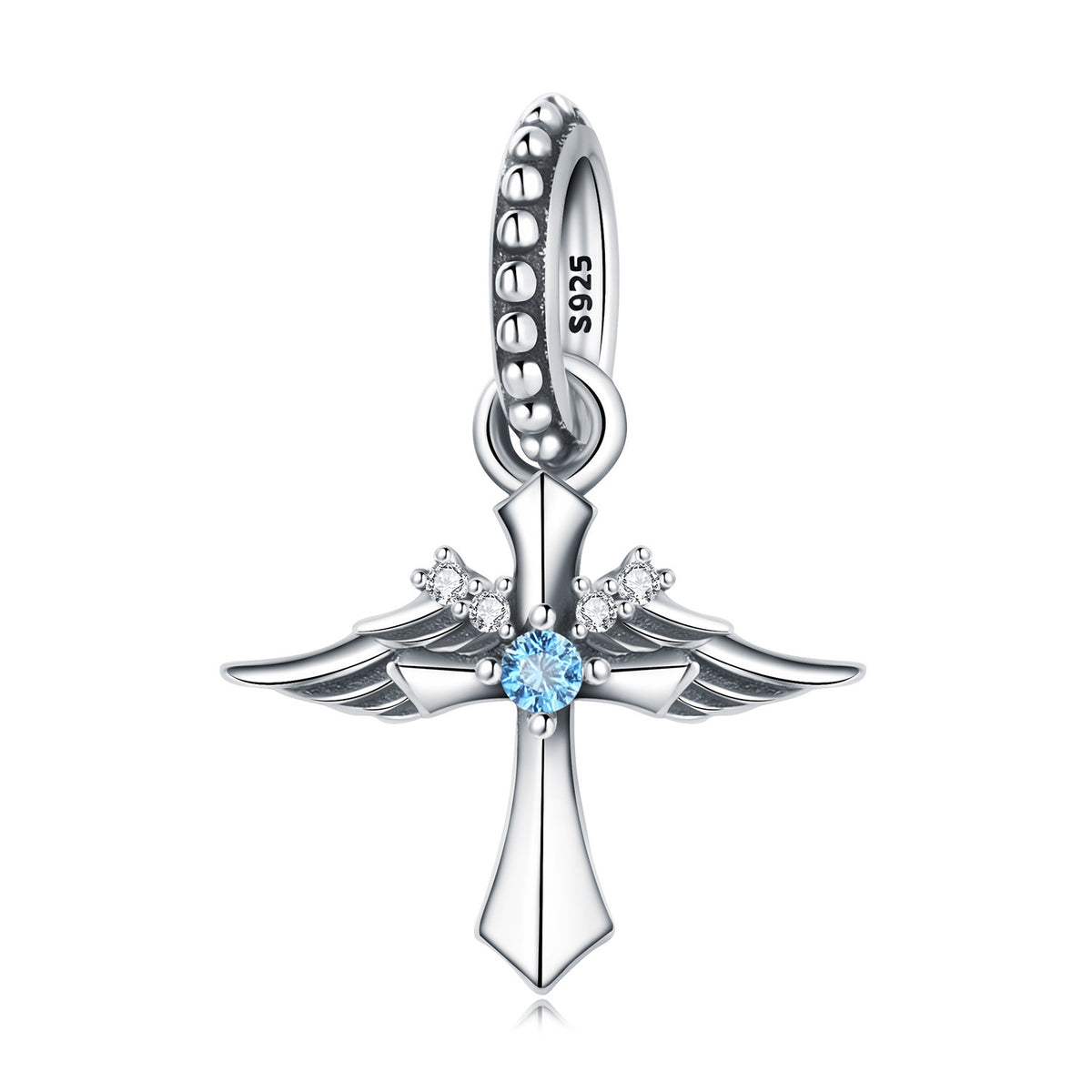 Sterling Silver Angel Wing Cross Pendant