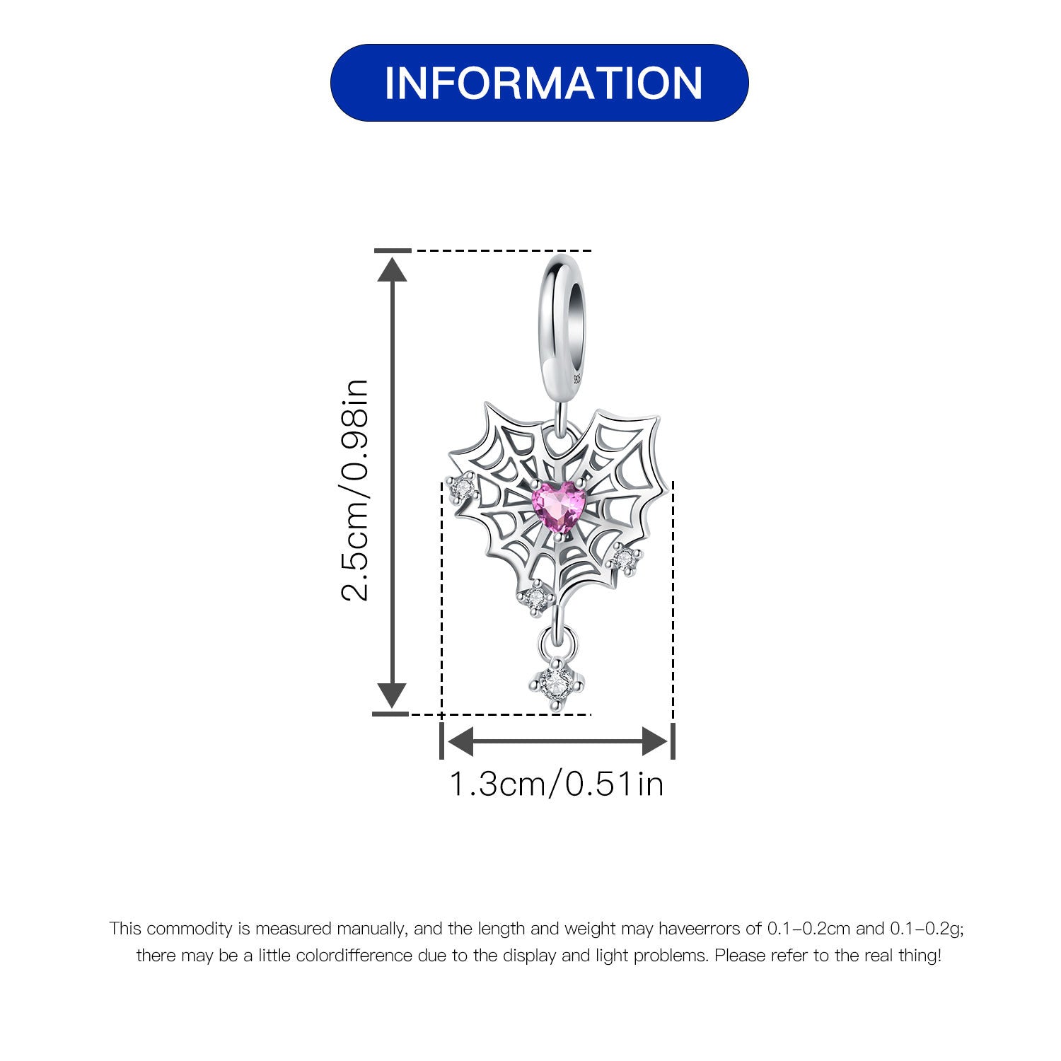 Diamond Sterling Silver Spider Web Pendant