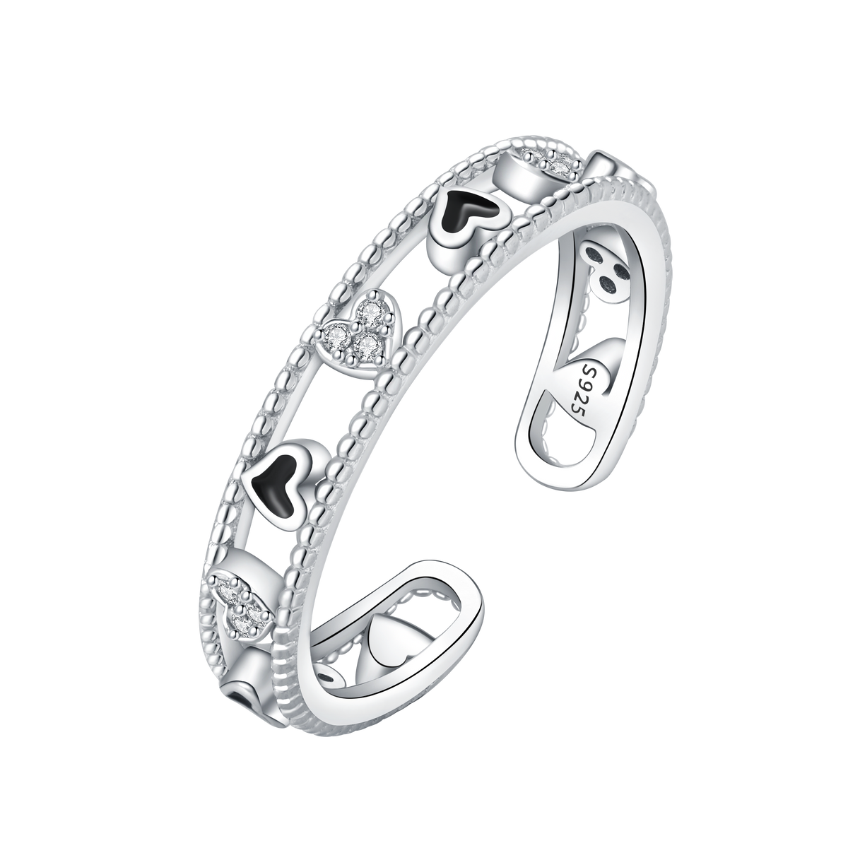 Timeless Love Dual-Tone Open Heart Ring