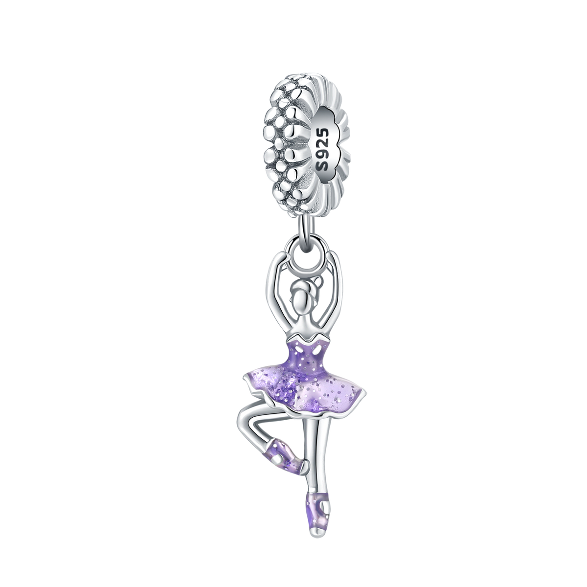 Handcrafted S925 Sterling Silver Resin Dancer Charm Bracelet/Pendant