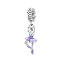 Handcrafted S925 Sterling Silver Resin Dancer Charm Bracelet/Pendant