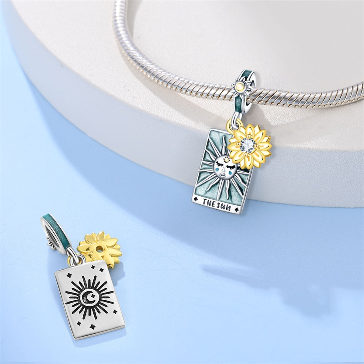 Sterling Silver Tarot Sun Pendant Necklace