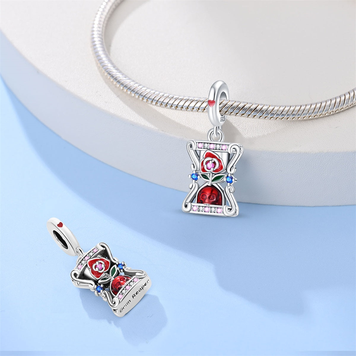 925 Sterling Silver Tarot Death Pendant Necklace